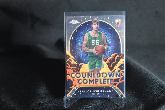 🏀 Baylor Scheierman – 2024-25 Topps Chrome Countdown Complete #CC-24 Refractor (Boston Celtics)