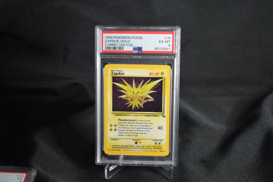 Zapdos Fossil Corrected Foil PSA 6