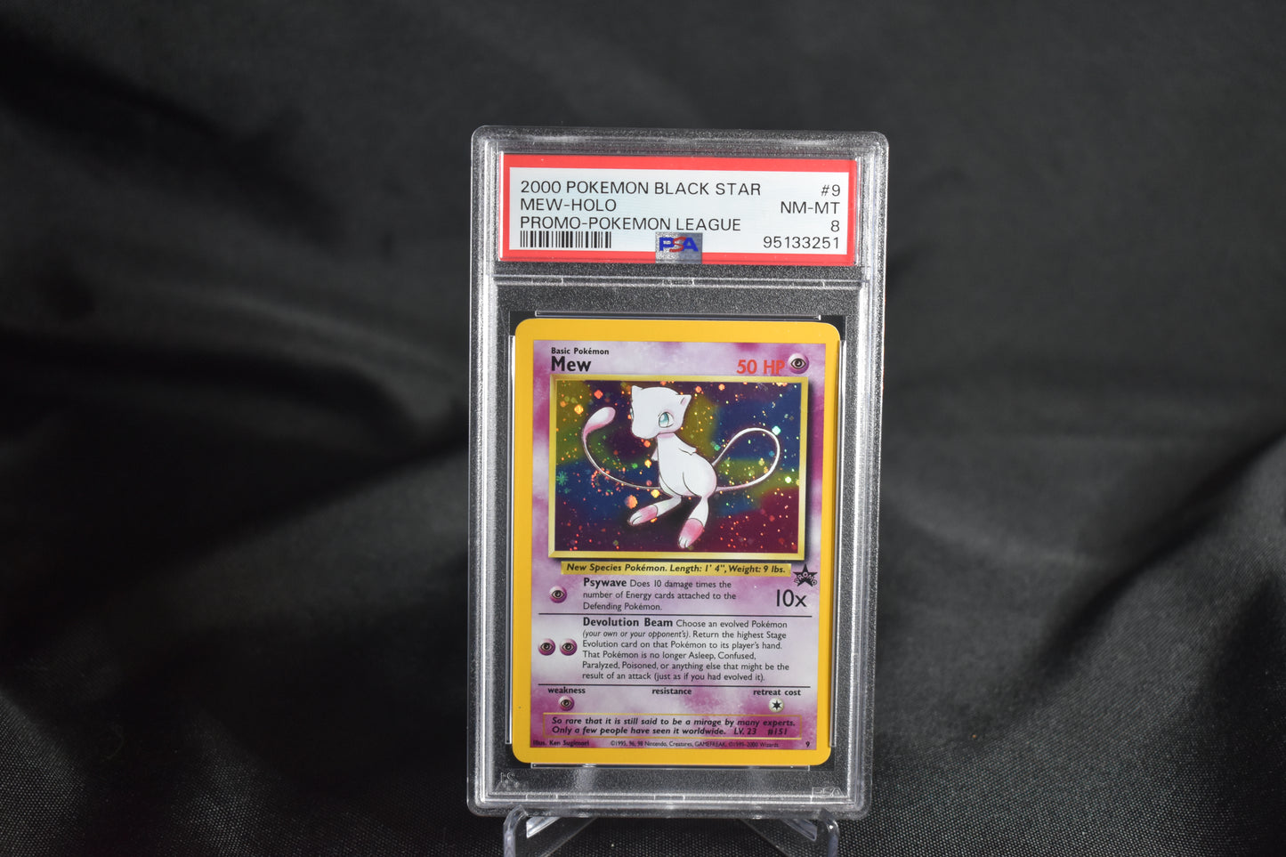 Mew Black Star Pomo Holo PSA 8 WITH SWIRL